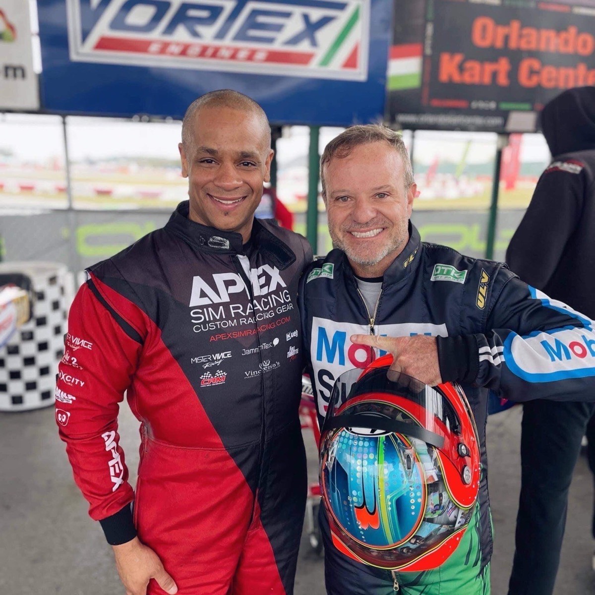 Vince with Rubens Barrichello
