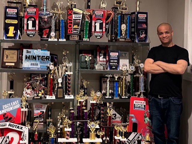 Vincent Carey karting trophy display